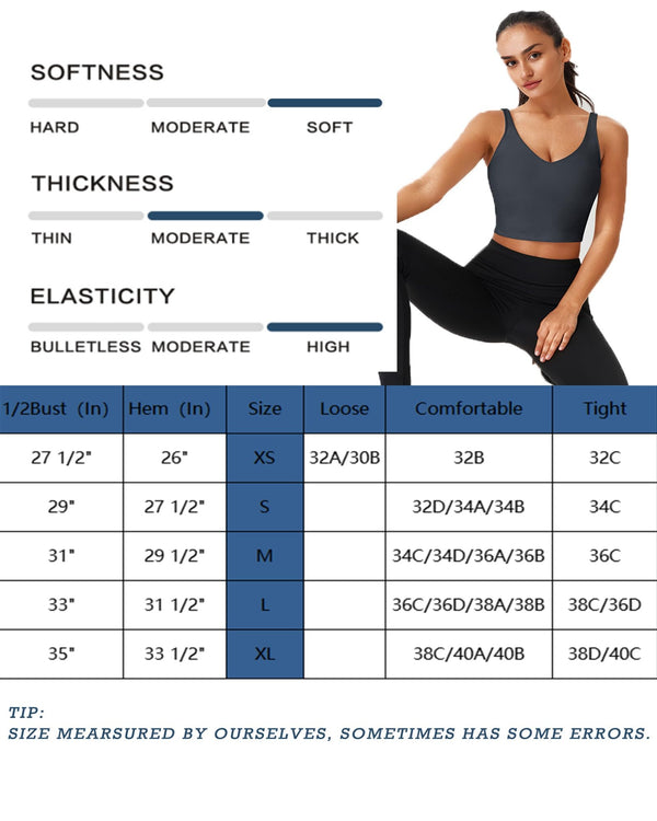 Sports Bras for Women Longline Padded Medium Support