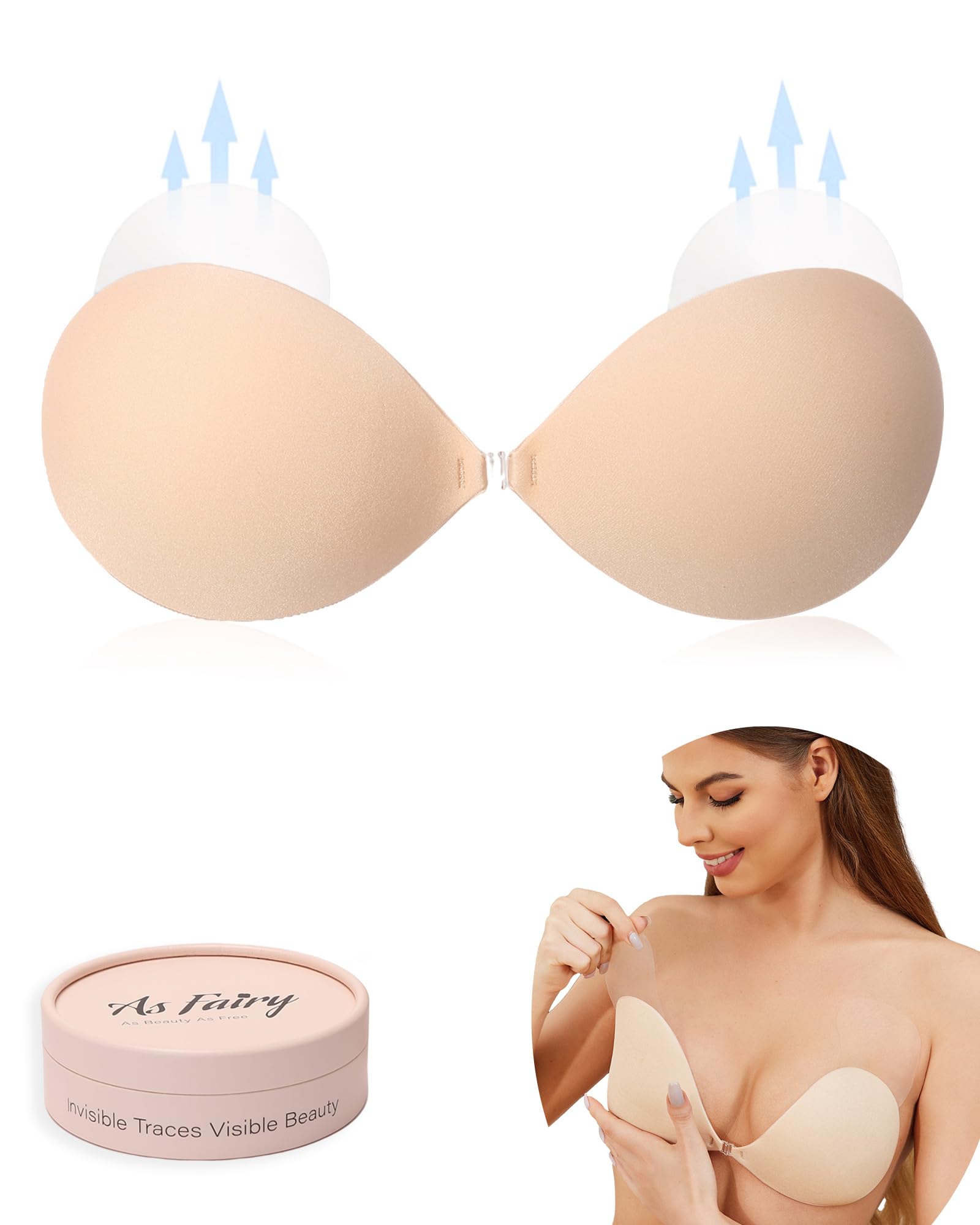 Nude Reusable Washable Strapless Invisible Backless Adhesive Bra