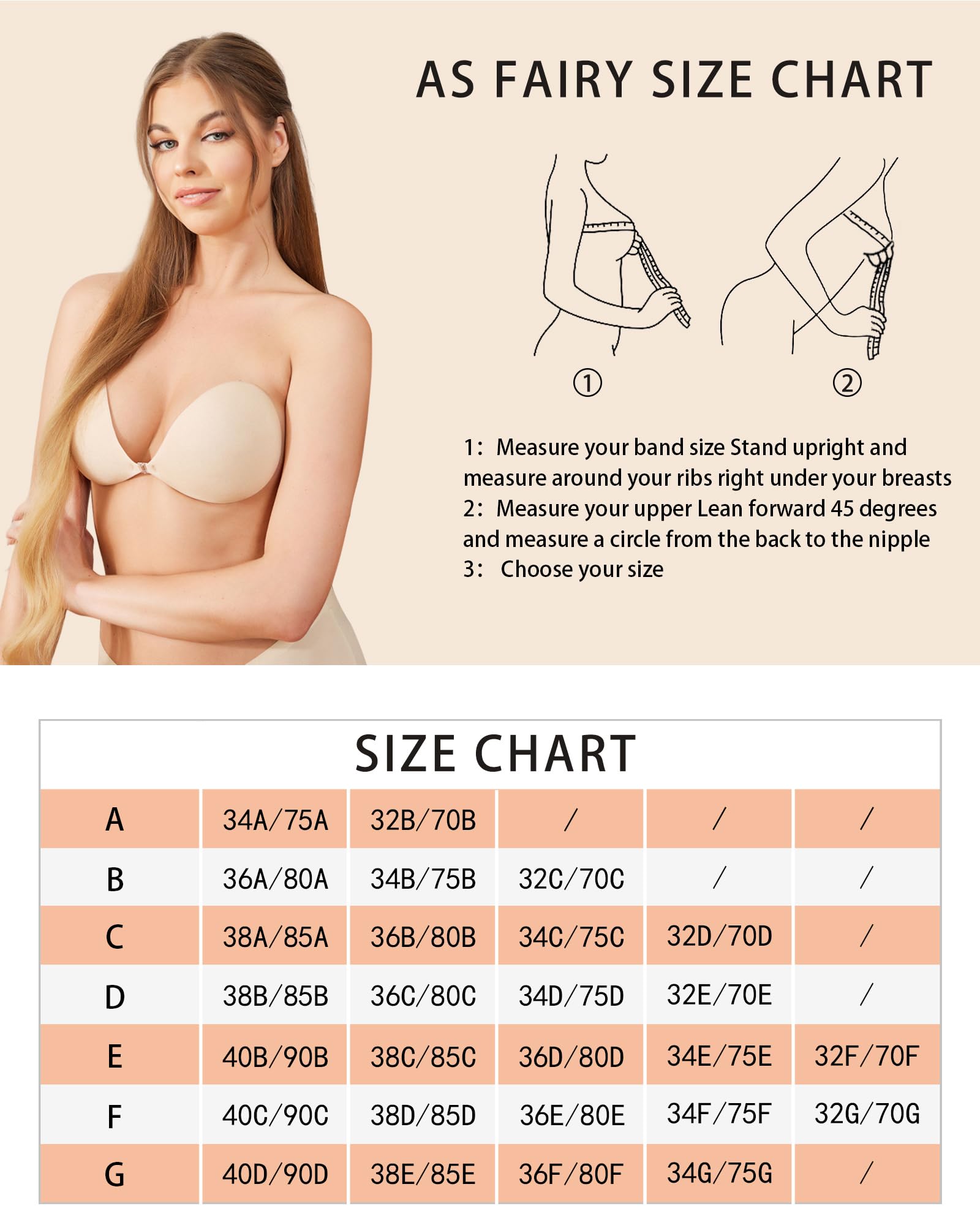 Reusable Washable Strapless Invisible Backless Adhesive Bra