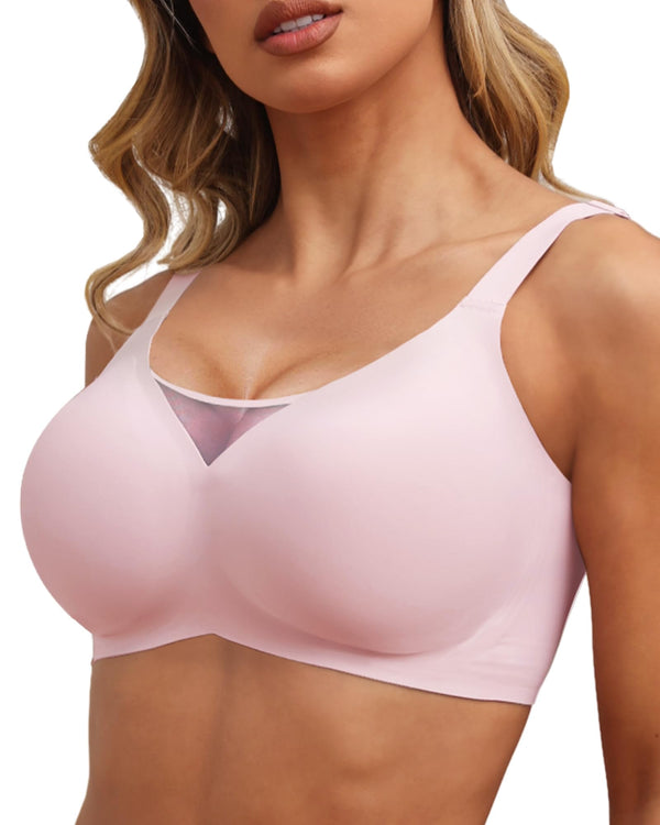 Jelly Strip Support Comfortable Seamless Mesh Plunge Bra