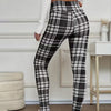 High-Elasticity Slim Fit Warm Plaid Leggings for Women