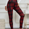 High-Elasticity Slim Fit Warm Plaid Leggings for Women