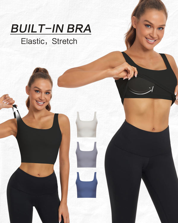 Womens Sports Bra Longline Padded Wirefree