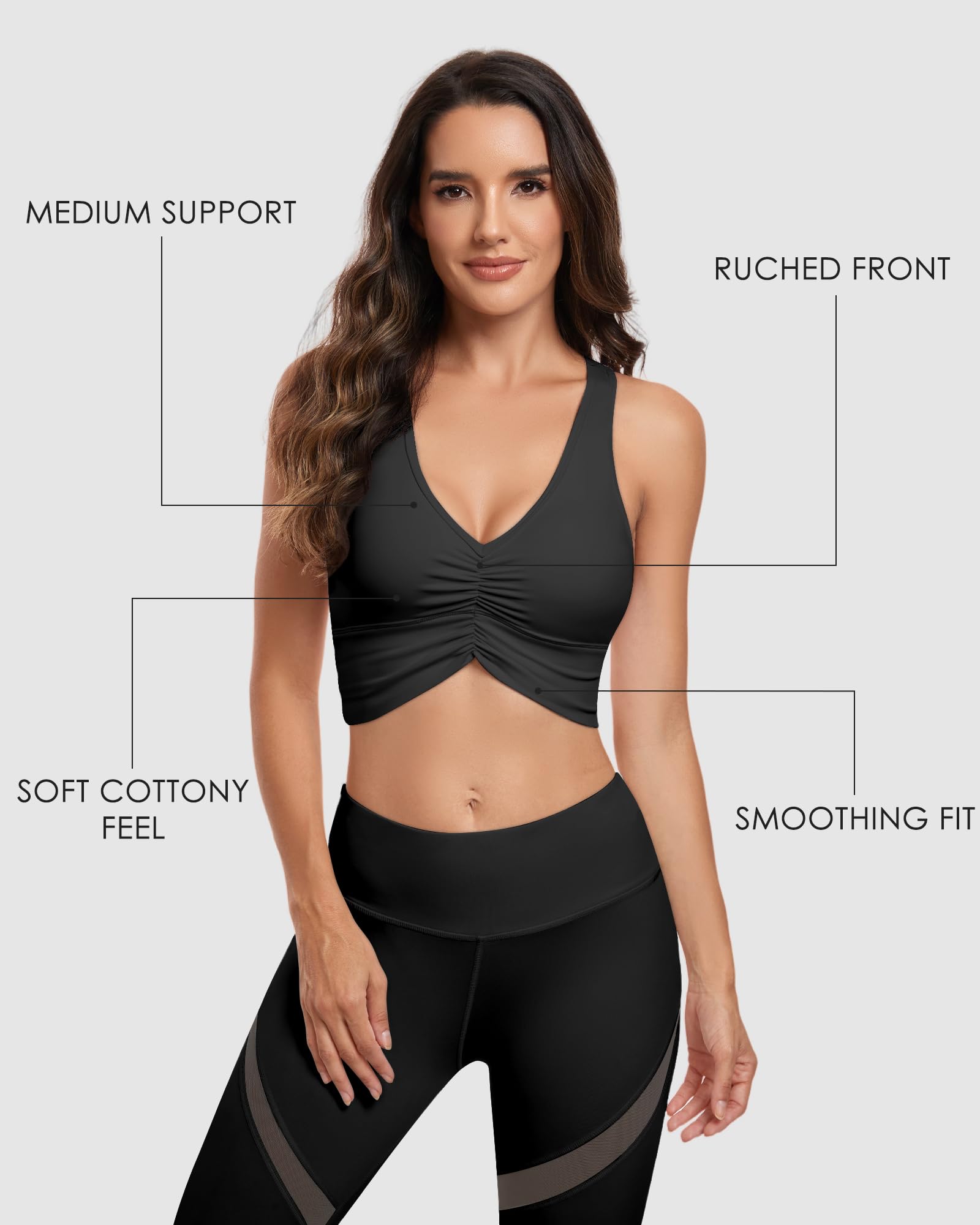 V-Neck Longline Sports Bra