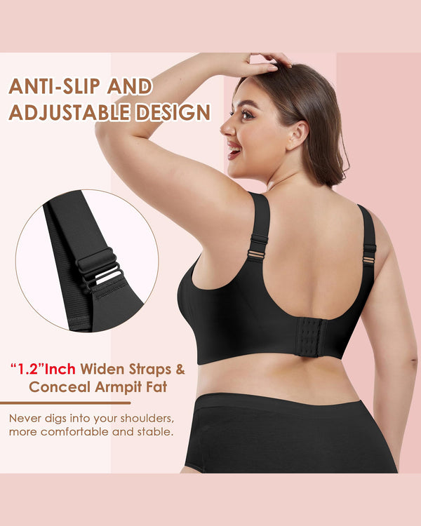 Women's Plus Size Wireless Bras V Neck