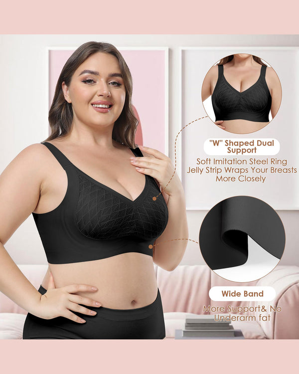 Women's Plus Size Wireless Bras V Neck