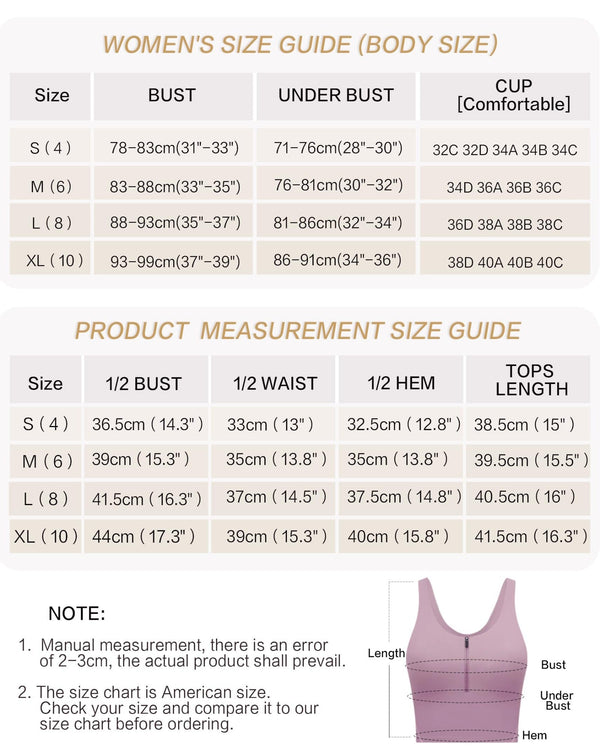 Longline Zip Front Closure Sports Bras