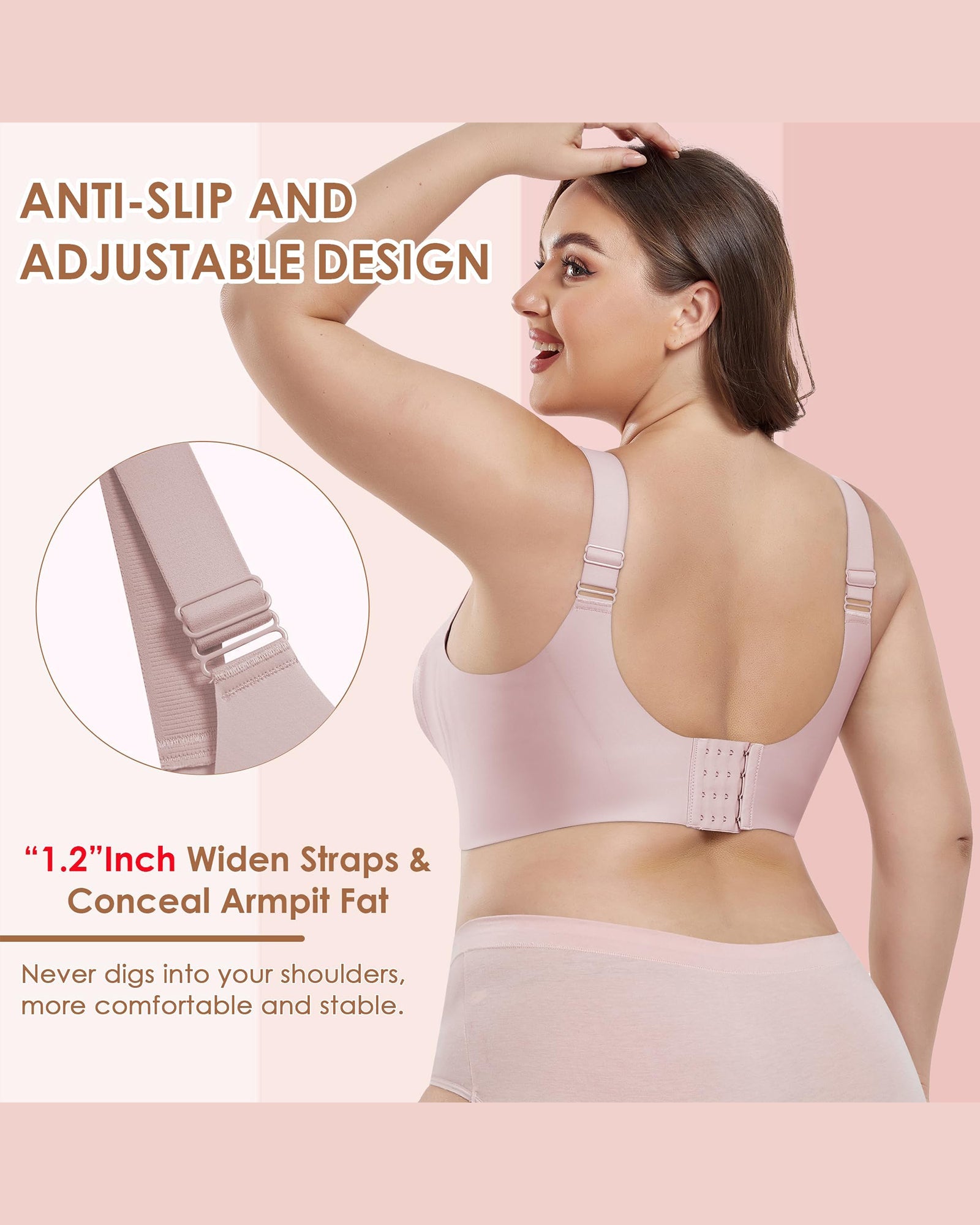 Women's Plus Size Wireless Bras V Neck