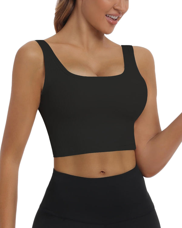 Womens Sports Bra Longline Padded Wirefree