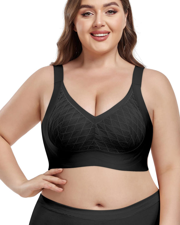 Women's Plus Size Wireless Bras V Neck